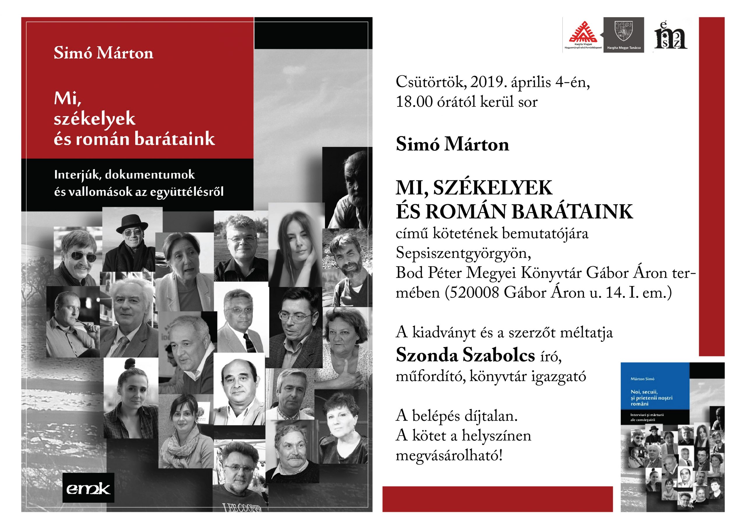 Mi, székelyek és román barátaink – Kötetbemutató Sepsiszentgyörgyön