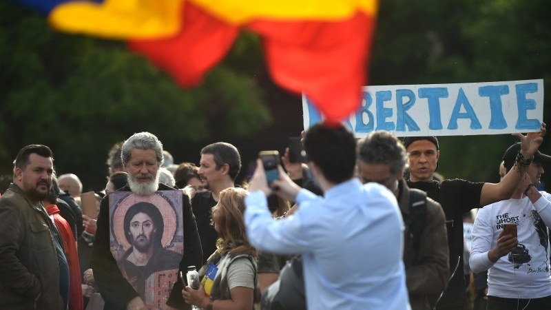 A kormány intézkedései ellen tüntettek Bukarestben