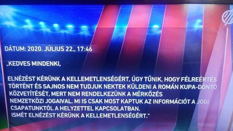 Ezért nem adtuk a Sepsi-FCSB román kupadöntőt (M4Sport.hu)