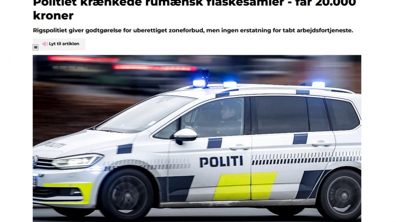 A dán rendőrség megsértette egy román állampolgár koldulási jogát